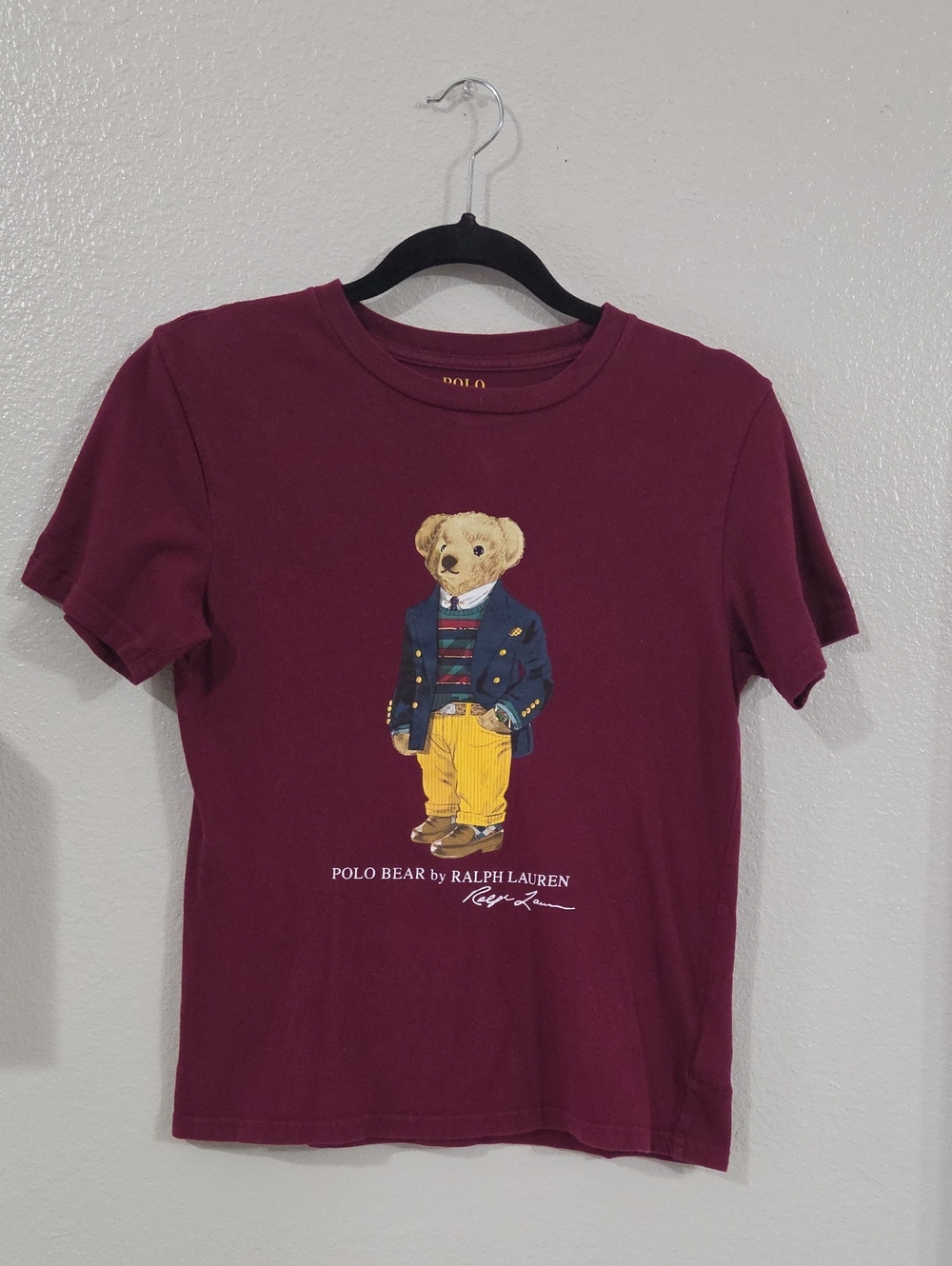 Polo by Ralph Lauren Burgundy Tee with Polo Bear Graphic